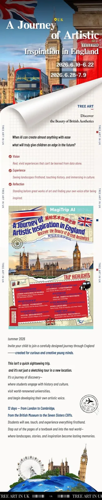 A Journey of Artistic Inspiration in England, 2026.6.10–6.22 and 2026.6.28–7.9 — Tree Art, discover the beauty of British aesthetics.
